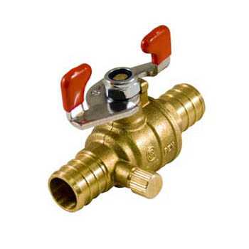 Pex T-Handle Ball Valve with Valve